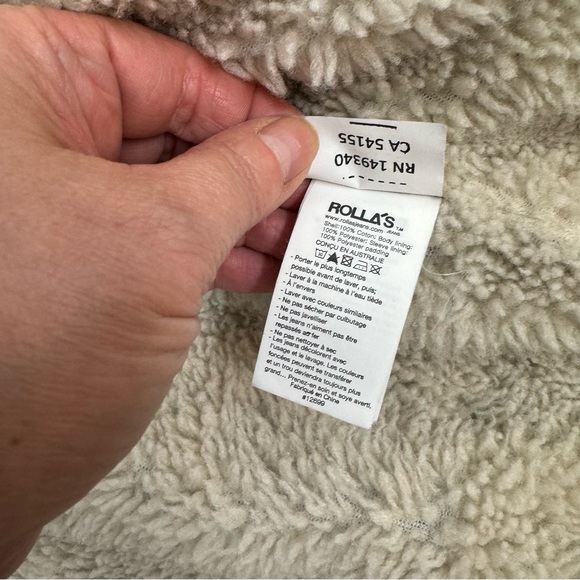 Rolla’s Sherpa Jean Jacket Women’s Size S Blue Denim Faux Fur Distressed - Picture 13 of 15